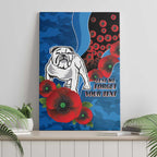 Canterbury-Bankstown Bulldogs ANZAC Personalised Canvas Wall Art Lest We Forget Poppy Camo