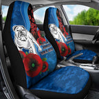 Canterbury-Bankstown Bulldogs ANZAC Personalised Car Seat Cover Lest We Forget Poppy Camo