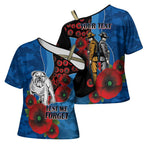 Canterbury-Bankstown Bulldogs ANZAC Personalised Cross Shoulder Shirt Lest We Forget Poppy Camo