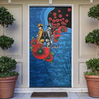 Canterbury-Bankstown Bulldogs ANZAC Personalised Door Cover Lest We Forget Poppy Camo