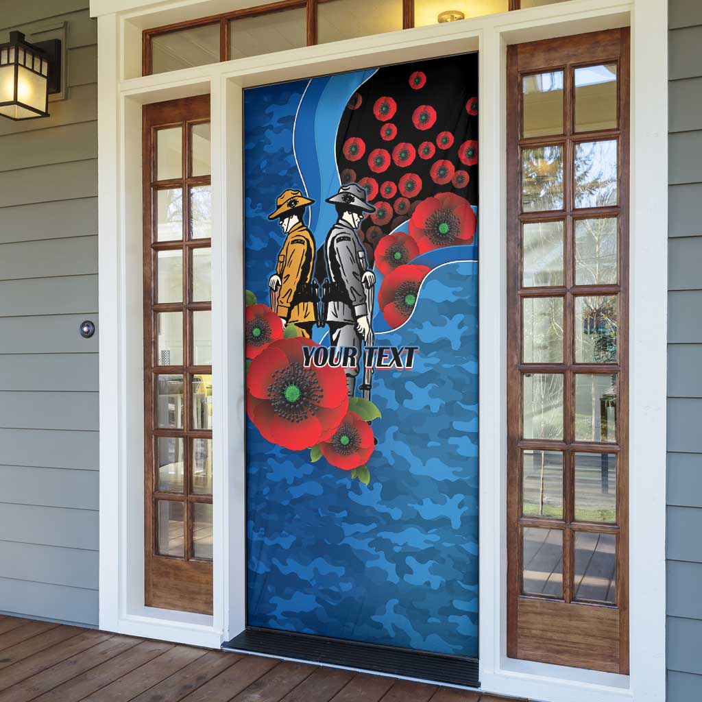 Canterbury-Bankstown Bulldogs ANZAC Personalised Door Cover Lest We Forget Poppy Camo