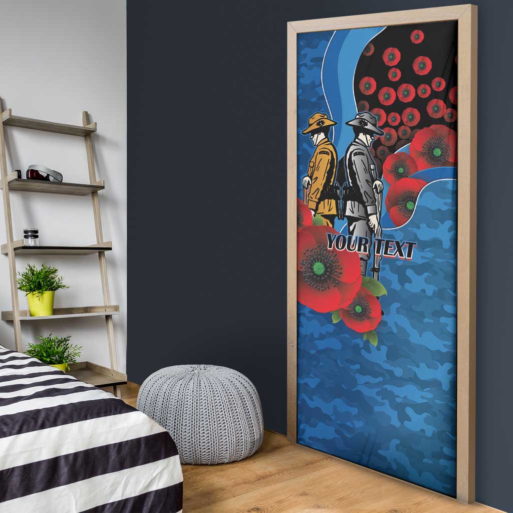 Canterbury-Bankstown Bulldogs ANZAC Personalised Door Cover Lest We Forget Poppy Camo