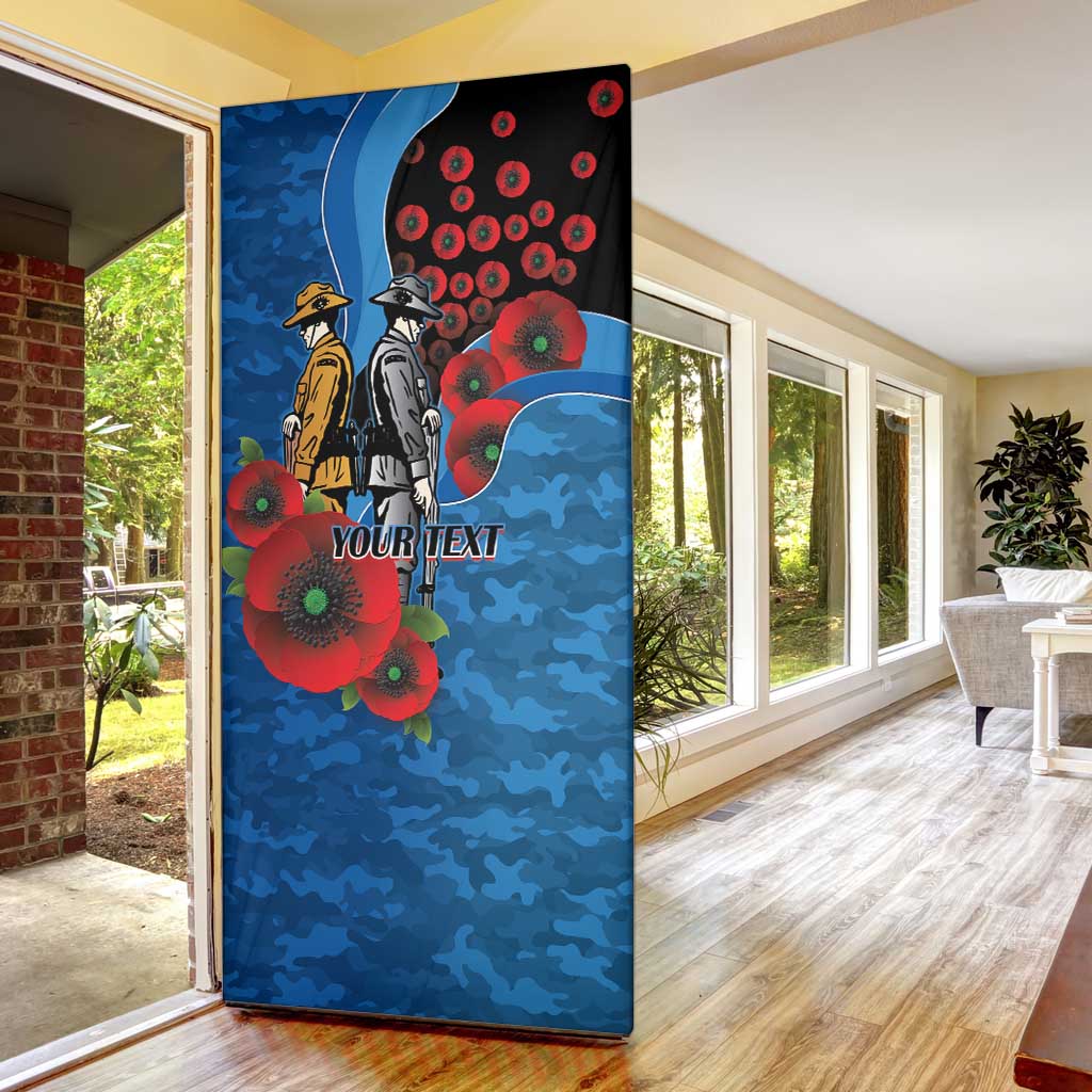 Canterbury-Bankstown Bulldogs ANZAC Personalised Door Cover Lest We Forget Poppy Camo