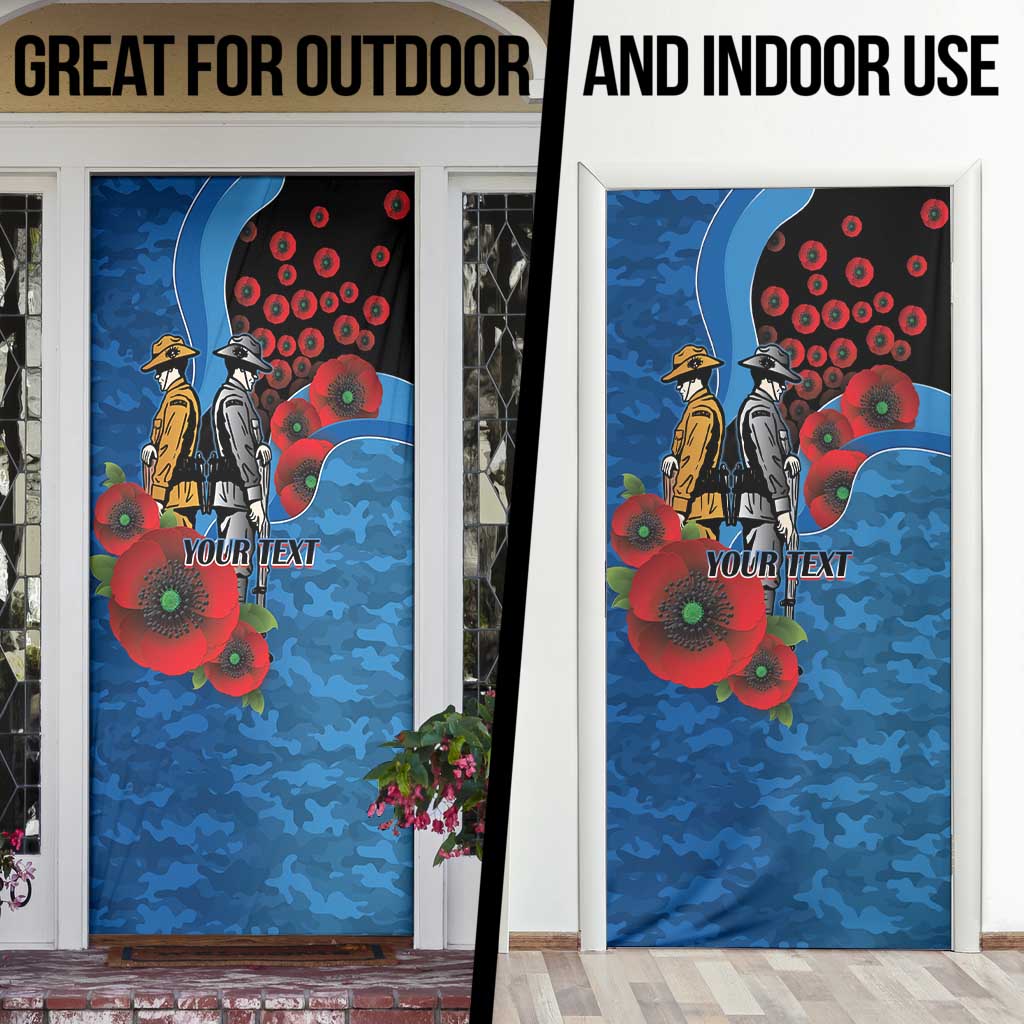 Canterbury-Bankstown Bulldogs ANZAC Personalised Door Cover Lest We Forget Poppy Camo