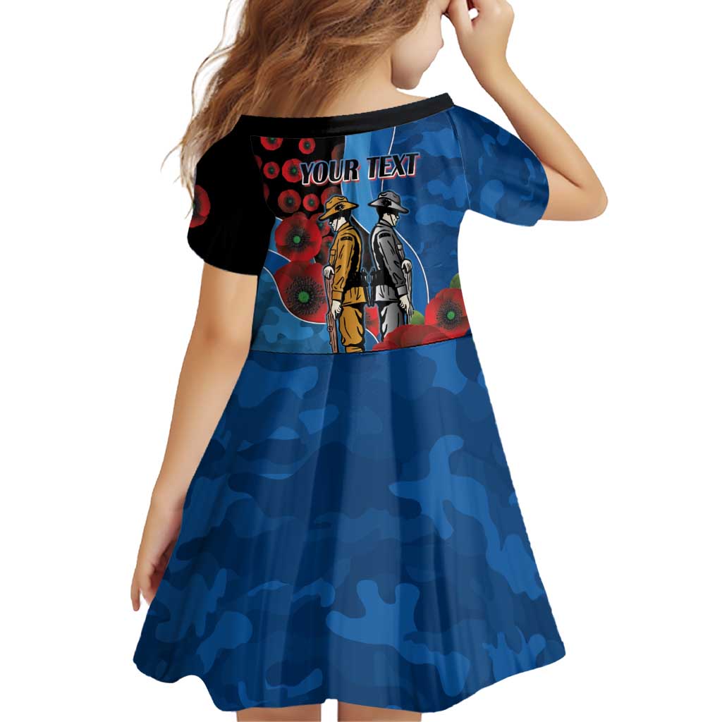 Canterbury-Bankstown Bulldogs ANZAC Personalised Family Matching Off Shoulder Maxi Dress and Hawaiian Shirt Lest We Forget Poppy Camo