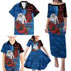 Canterbury-Bankstown Bulldogs ANZAC Personalised Family Matching Puletasi and Hawaiian Shirt Lest We Forget Poppy Camo