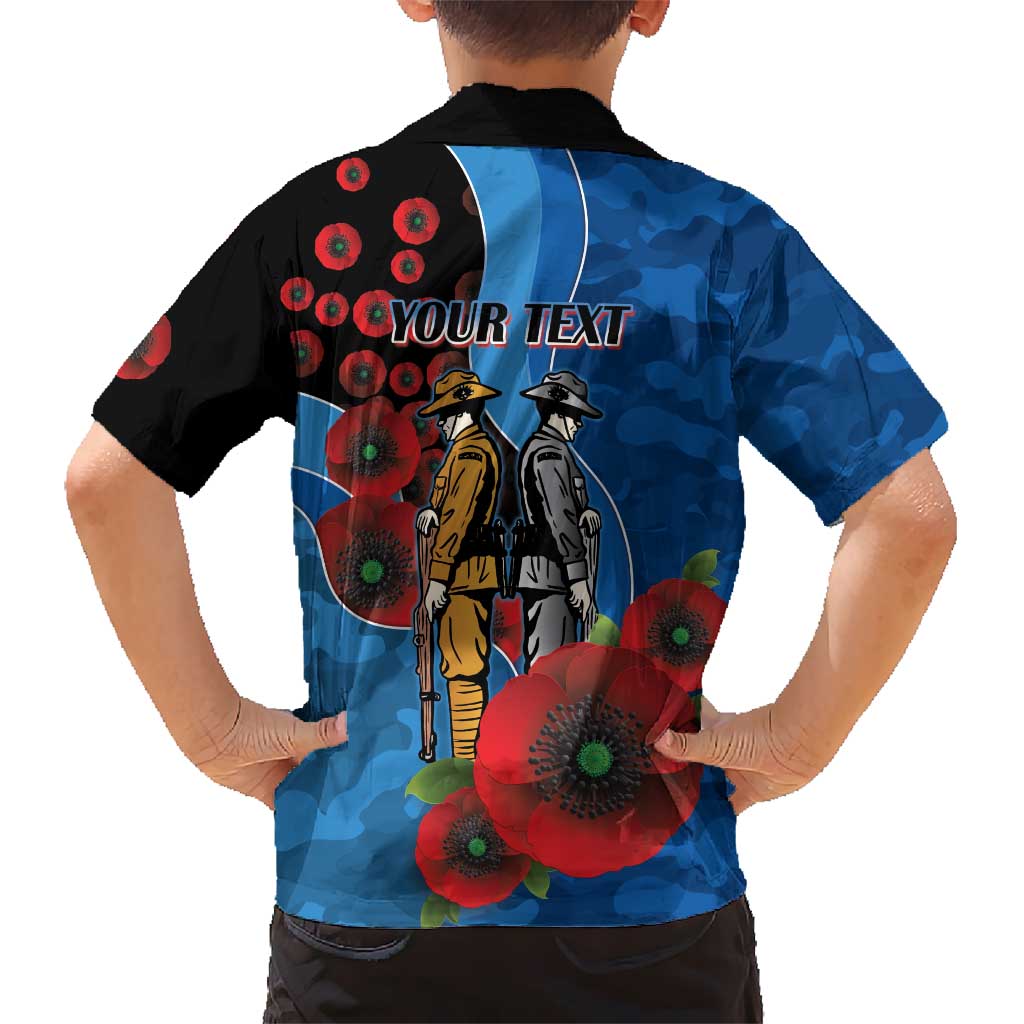 Canterbury-Bankstown Bulldogs ANZAC Personalised Family Matching Puletasi and Hawaiian Shirt Lest We Forget Poppy Camo