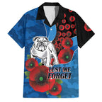Canterbury-Bankstown Bulldogs ANZAC Personalised Family Matching Summer Maxi Dress and Hawaiian Shirt Lest We Forget Poppy Camo