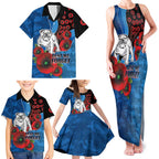 Canterbury-Bankstown Bulldogs ANZAC Personalised Family Matching Tank Maxi Dress and Hawaiian Shirt Lest We Forget Poppy Camo