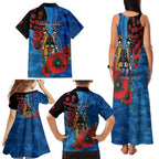 Canterbury-Bankstown Bulldogs ANZAC Personalised Family Matching Tank Maxi Dress and Hawaiian Shirt Lest We Forget Poppy Camo