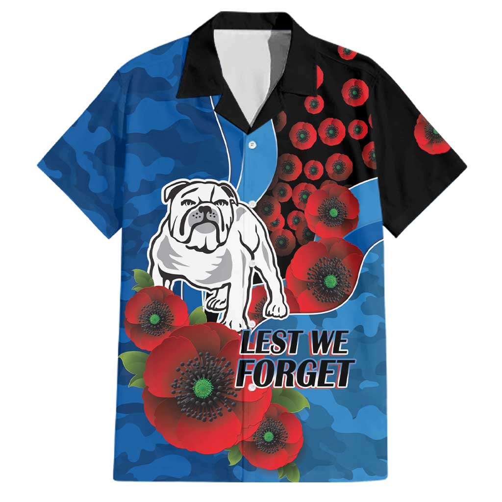 Canterbury-Bankstown Bulldogs ANZAC Personalised Family Matching Tank Maxi Dress and Hawaiian Shirt Lest We Forget Poppy Camo