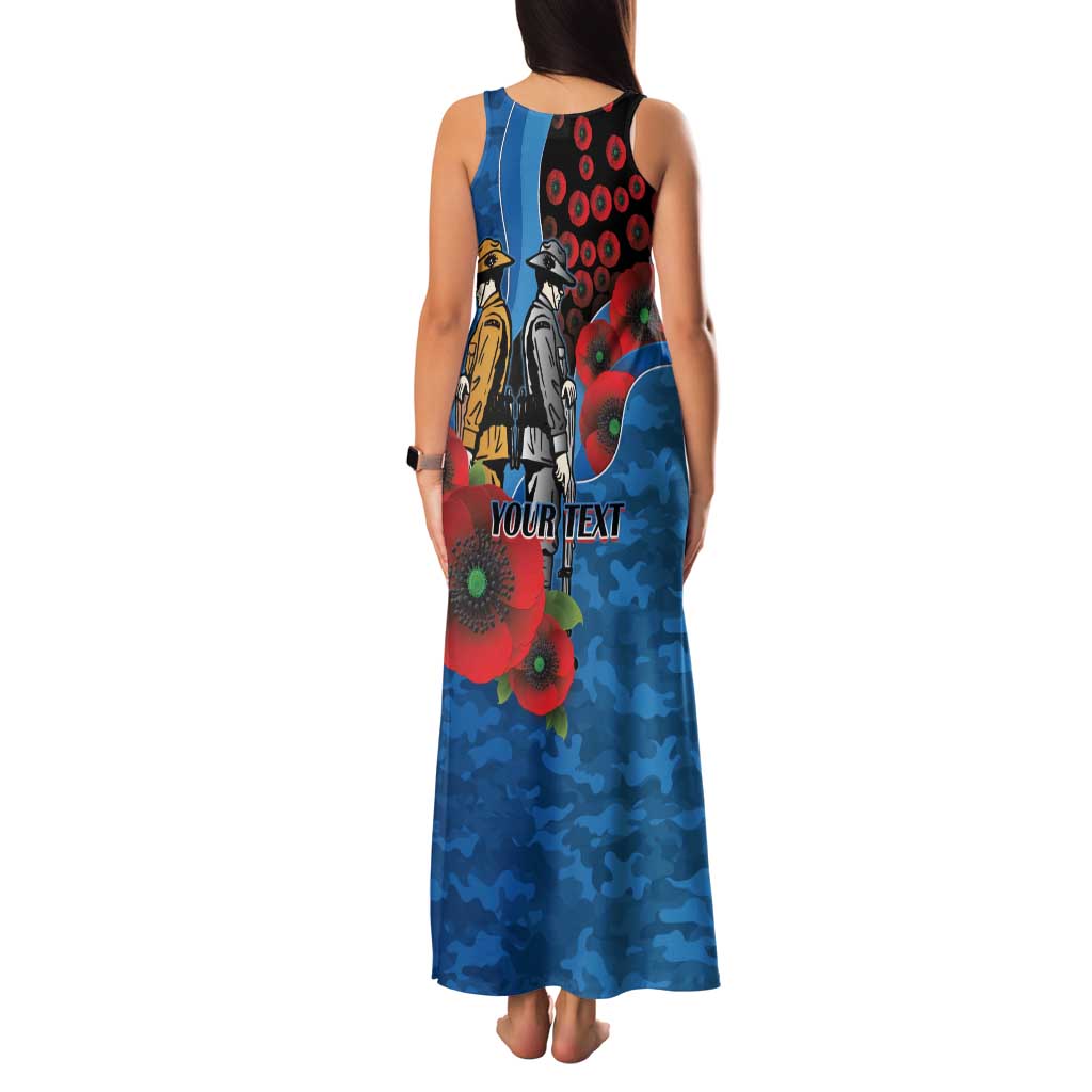 Canterbury-Bankstown Bulldogs ANZAC Personalised Family Matching Tank Maxi Dress and Hawaiian Shirt Lest We Forget Poppy Camo