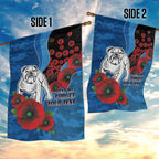 Canterbury-Bankstown Bulldogs ANZAC Personalised Garden Flag Lest We Forget Poppy Camo