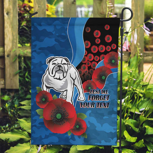 Canterbury-Bankstown Bulldogs ANZAC Personalised Garden Flag Lest We Forget Poppy Camo