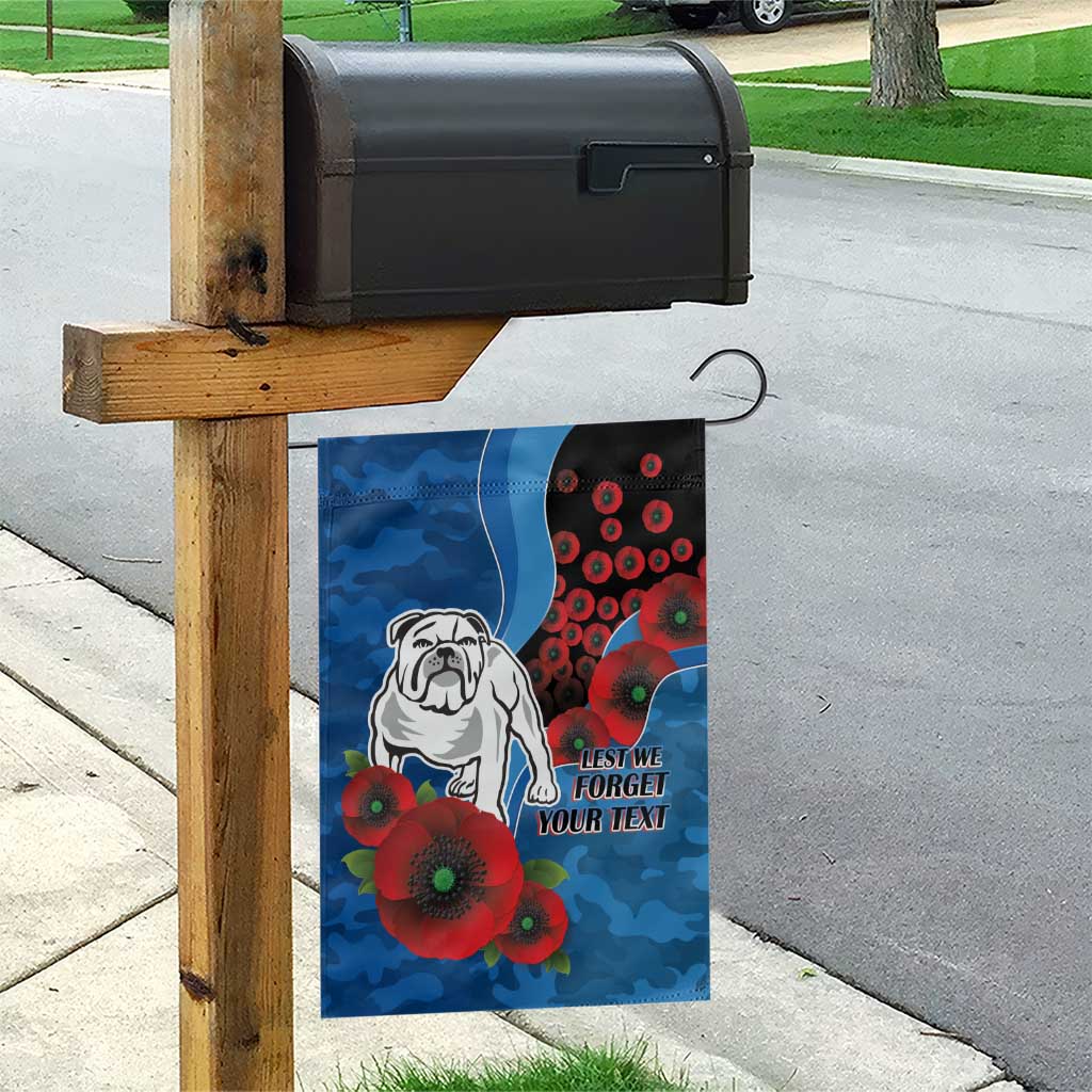 Canterbury-Bankstown Bulldogs ANZAC Personalised Garden Flag Lest We Forget Poppy Camo