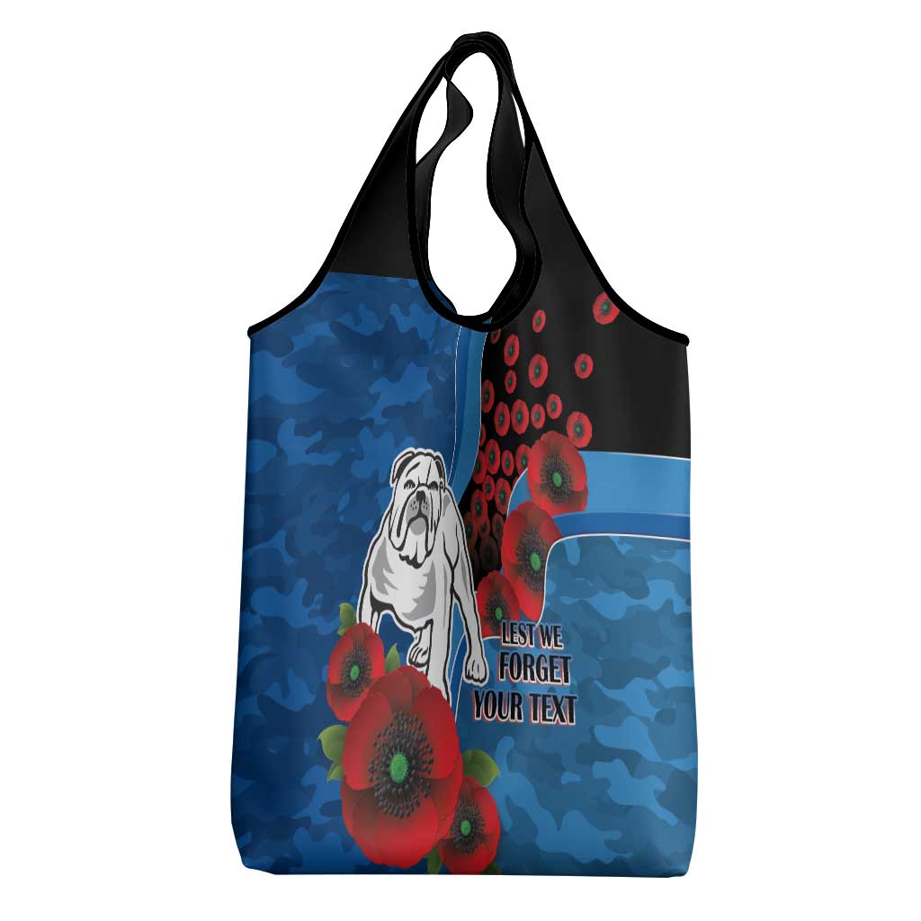 Canterbury-Bankstown Bulldogs ANZAC Personalised Grocery Bag Lest We Forget Poppy Camo