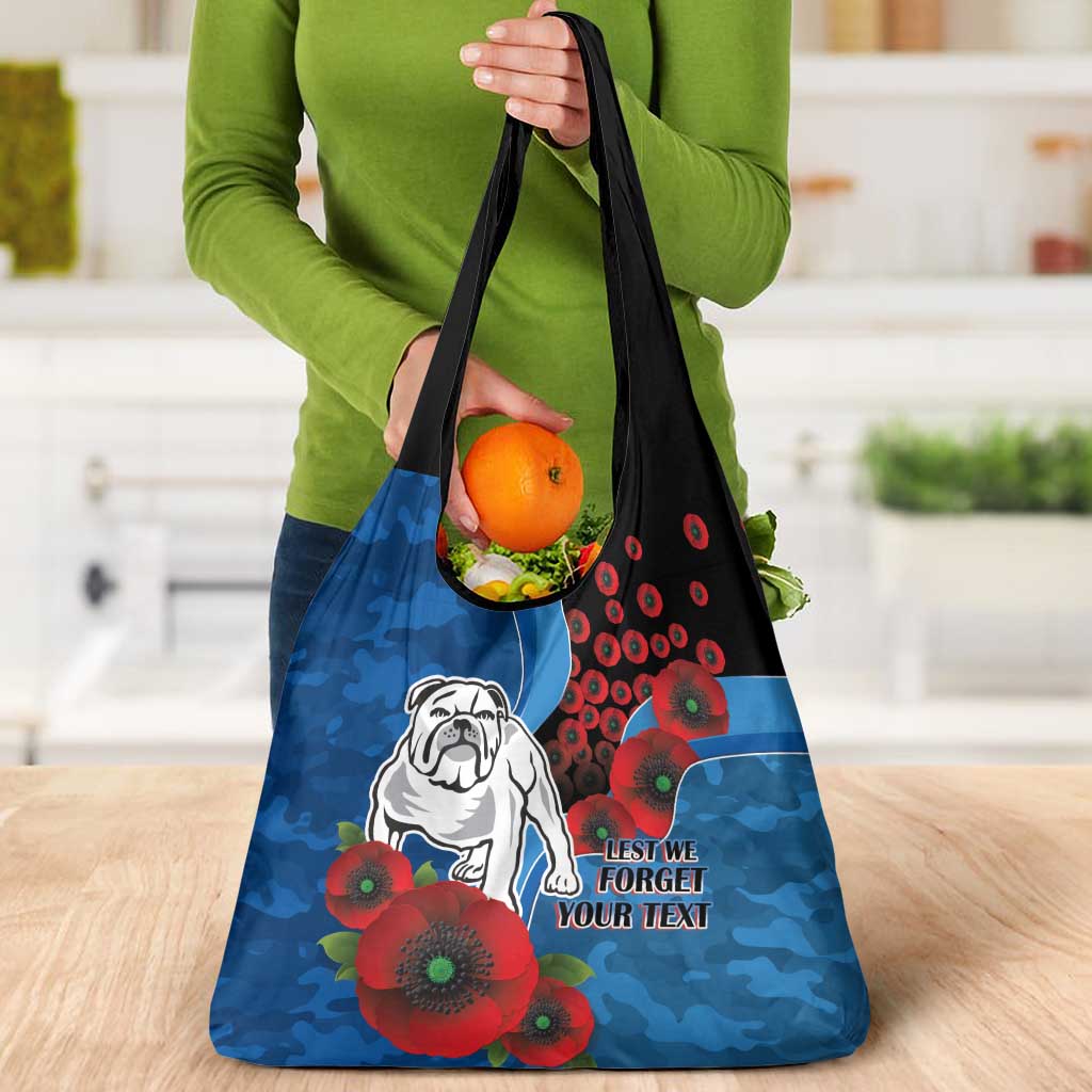 Canterbury-Bankstown Bulldogs ANZAC Personalised Grocery Bag Lest We Forget Poppy Camo
