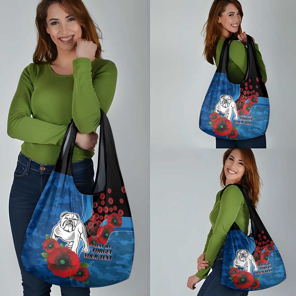 Canterbury-Bankstown Bulldogs ANZAC Personalised Grocery Bag Lest We Forget Poppy Camo