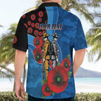Canterbury-Bankstown Bulldogs ANZAC Personalised Hawaiian Shirt Lest We Forget Poppy Camo