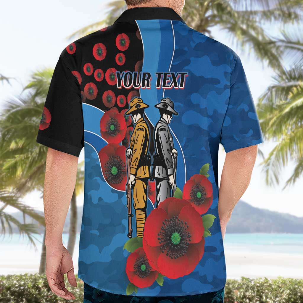 Canterbury-Bankstown Bulldogs ANZAC Personalised Hawaiian Shirt Lest We Forget Poppy Camo
