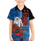 Canterbury-Bankstown Bulldogs ANZAC Personalised Hawaiian Shirt Lest We Forget Poppy Camo