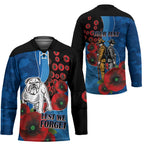Canterbury-Bankstown Bulldogs ANZAC Personalised Hockey Jersey Lest We Forget Poppy Camo