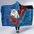 Canterbury-Bankstown Bulldogs ANZAC Personalised Hooded Blanket Lest We Forget Poppy Camo