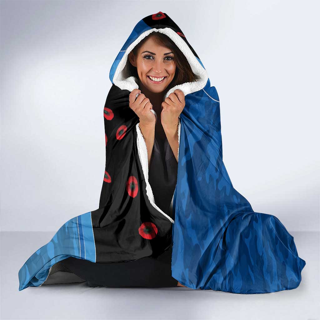 Canterbury-Bankstown Bulldogs ANZAC Personalised Hooded Blanket Lest We Forget Poppy Camo