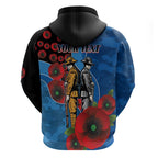 Canterbury-Bankstown Bulldogs ANZAC Personalised Hoodie Lest We Forget Poppy Camo