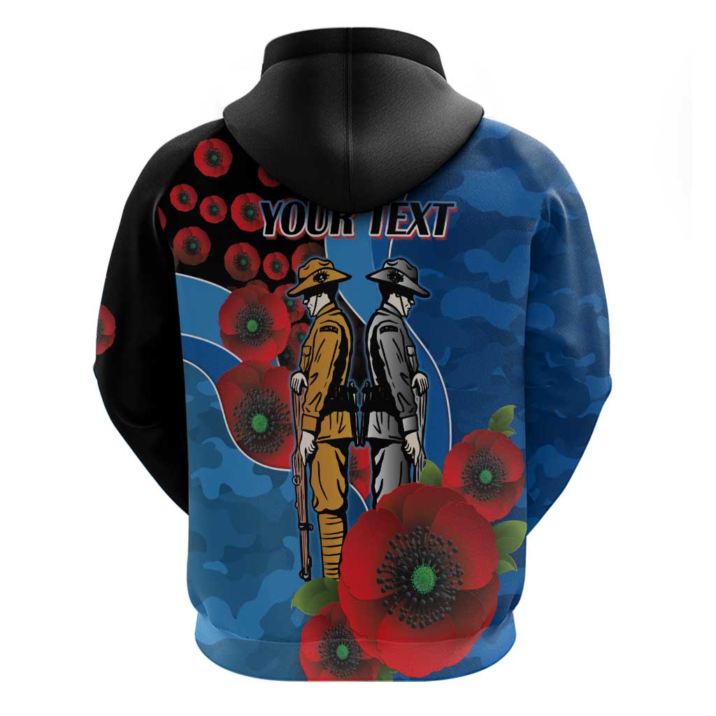 Canterbury-Bankstown Bulldogs ANZAC Personalised Hoodie Lest We Forget Poppy Camo