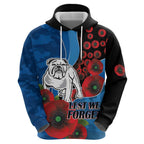 Canterbury-Bankstown Bulldogs ANZAC Personalised Hoodie Lest We Forget Poppy Camo