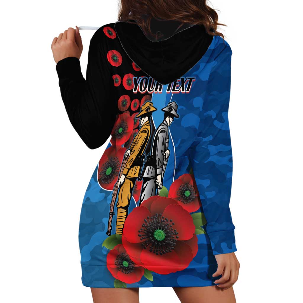 Canterbury-Bankstown Bulldogs ANZAC Personalised Hoodie Dress Lest We Forget Poppy Camo