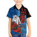 Canterbury-Bankstown Bulldogs ANZAC Personalised Kid Hawaiian Shirt Lest We Forget Poppy Camo