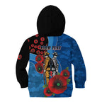 Canterbury-Bankstown Bulldogs ANZAC Personalised Kid Hoodie Lest We Forget Poppy Camo