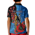 Canterbury-Bankstown Bulldogs ANZAC Personalised Kid Polo Shirt Lest We Forget Poppy Camo