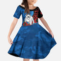 Canterbury-Bankstown Bulldogs ANZAC Personalised Kid Short Sleeve Dress Lest We Forget Poppy Camo