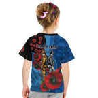Canterbury-Bankstown Bulldogs ANZAC Personalised Kid T Shirt Lest We Forget Poppy Camo
