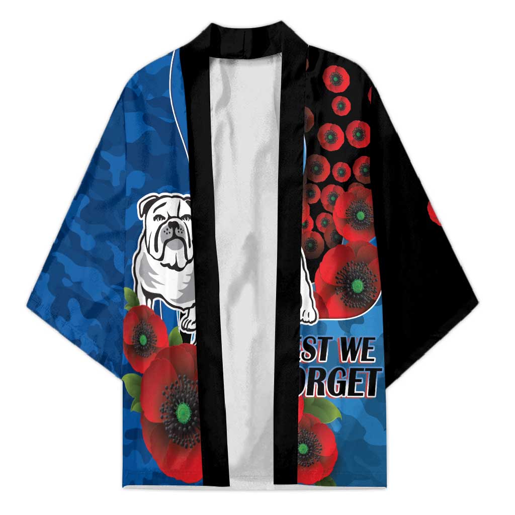 Canterbury-Bankstown Bulldogs ANZAC Personalised Kimono Lest We Forget Poppy Camo