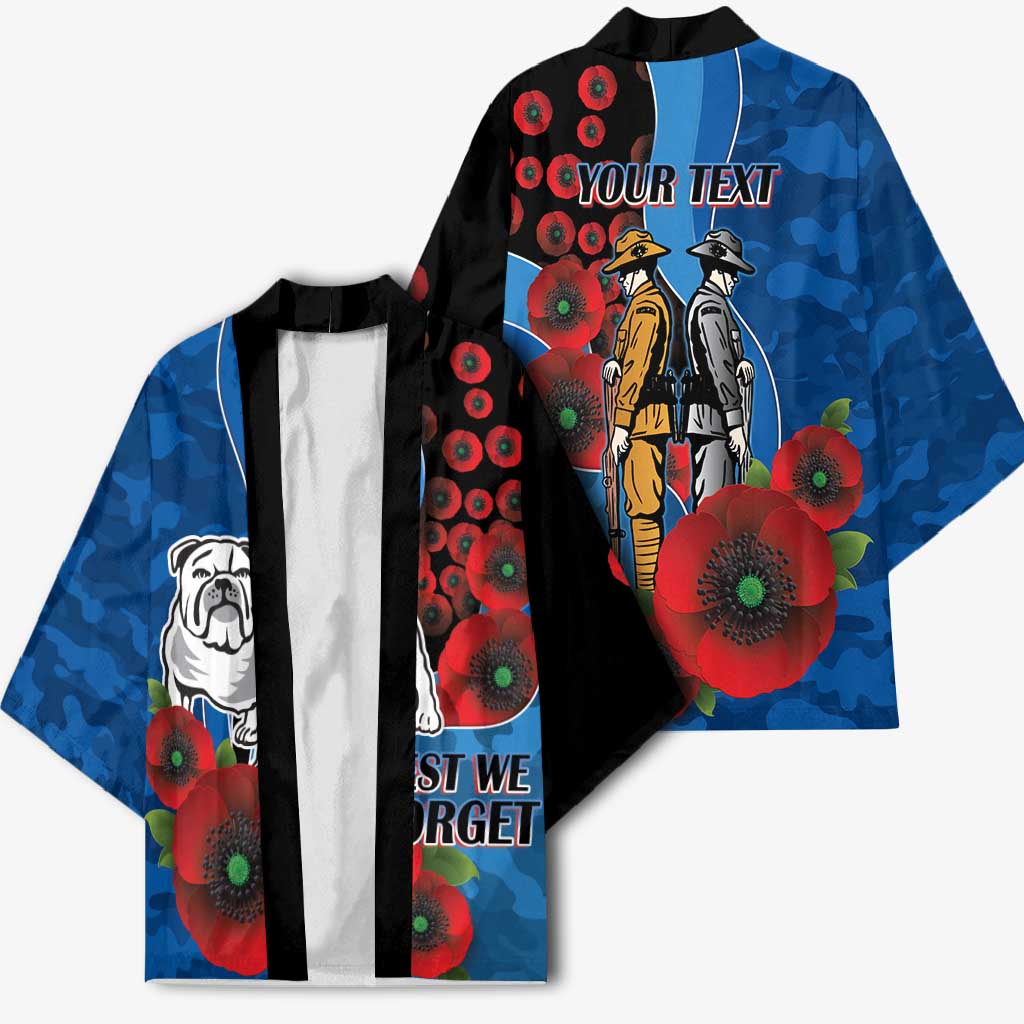 Canterbury-Bankstown Bulldogs ANZAC Personalised Kimono Lest We Forget Poppy Camo