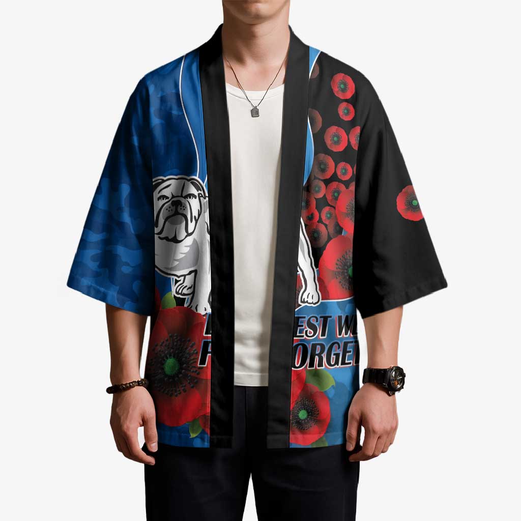 Canterbury-Bankstown Bulldogs ANZAC Personalised Kimono Lest We Forget Poppy Camo