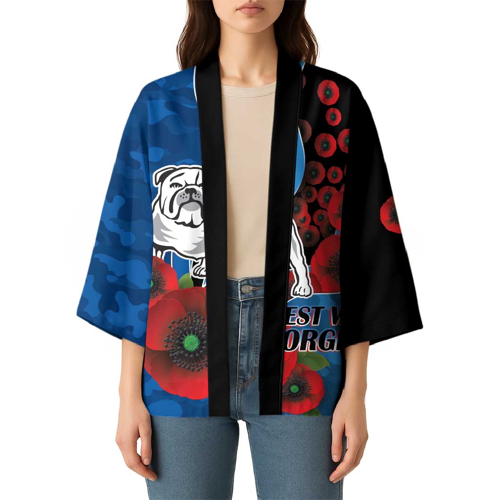 Canterbury-Bankstown Bulldogs ANZAC Personalised Kimono Lest We Forget Poppy Camo