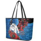 Canterbury-Bankstown Bulldogs ANZAC Personalised Leather Tote Bag Lest We Forget Poppy Camo