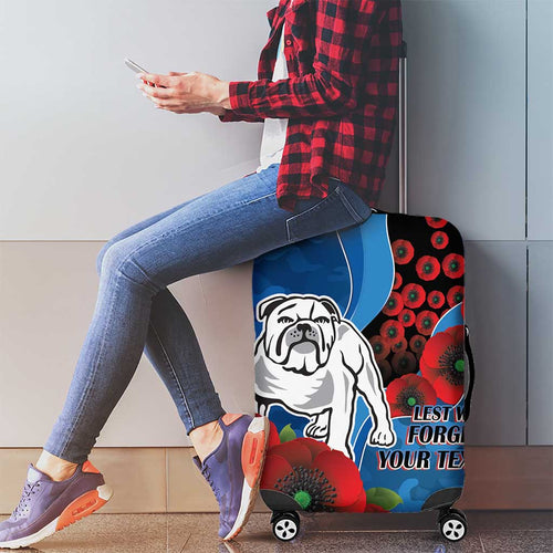 Canterbury-Bankstown Bulldogs ANZAC Personalised Luggage Cover Lest We Forget Poppy Camo
