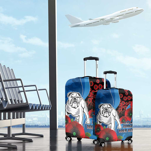 Canterbury-Bankstown Bulldogs ANZAC Personalised Luggage Cover Lest We Forget Poppy Camo