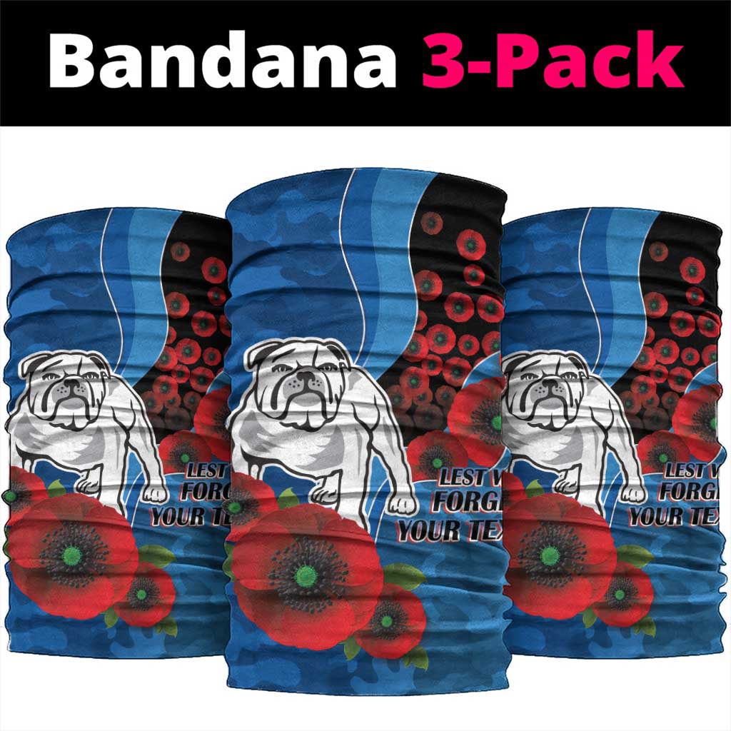 Canterbury-Bankstown Bulldogs ANZAC Personalised Neck Gaiter Lest We Forget Poppy Camo