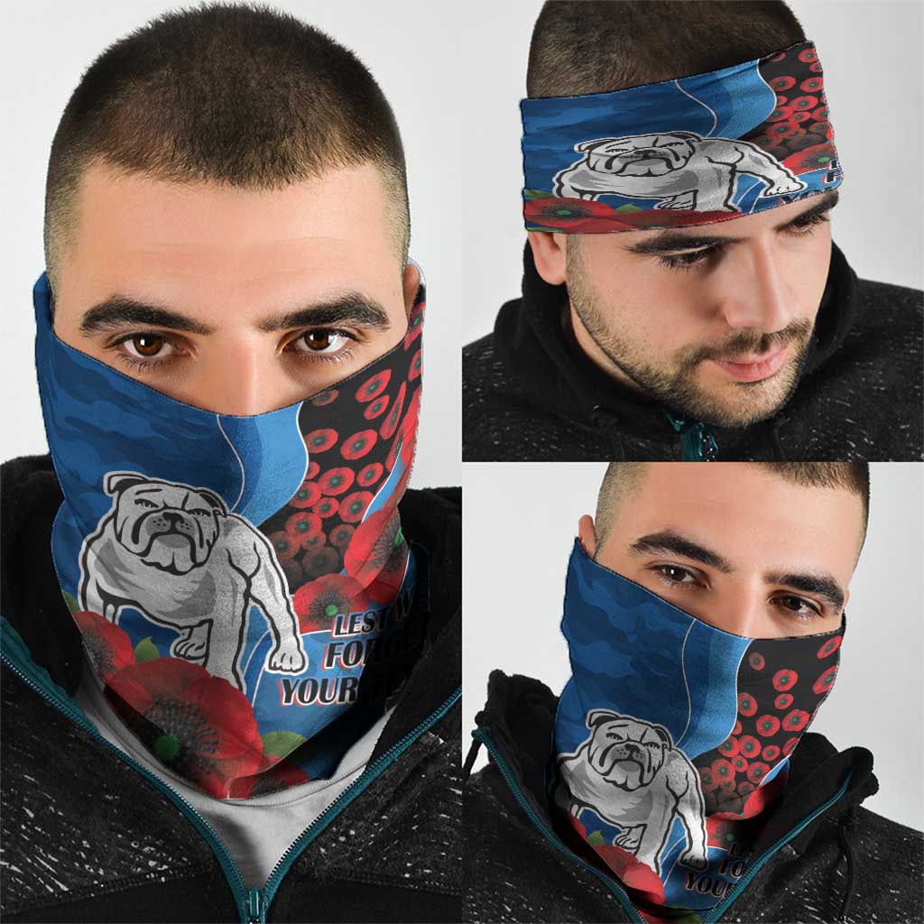 Canterbury-Bankstown Bulldogs ANZAC Personalised Neck Gaiter Lest We Forget Poppy Camo