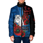 Canterbury-Bankstown Bulldogs ANZAC Personalised Padded Jacket Lest We Forget Poppy Camo