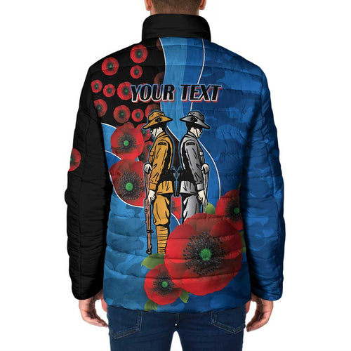 Canterbury-Bankstown Bulldogs ANZAC Personalised Padded Jacket Lest We Forget Poppy Camo