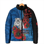 Canterbury-Bankstown Bulldogs ANZAC Personalised Padded Jacket Lest We Forget Poppy Camo