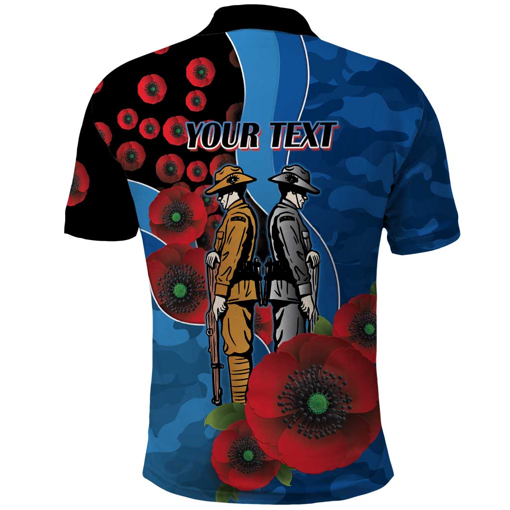 Canterbury-Bankstown Bulldogs ANZAC Personalised Polo Shirt Lest We Forget Poppy Camo